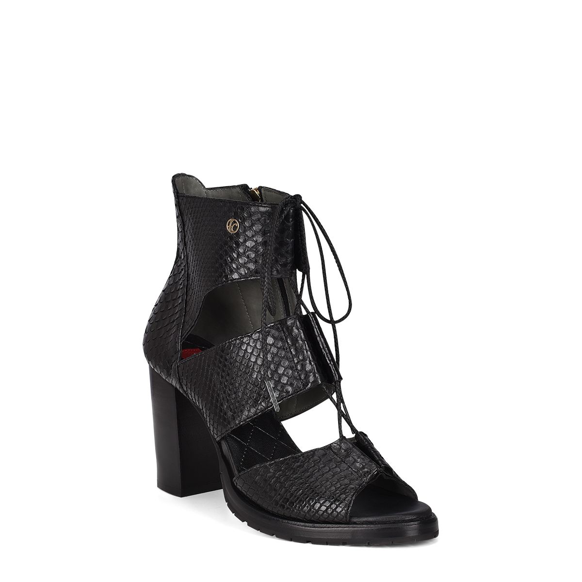 3A3PMPM - Cuadra Black Casual Fashion Phyton Bondage Boots for Women