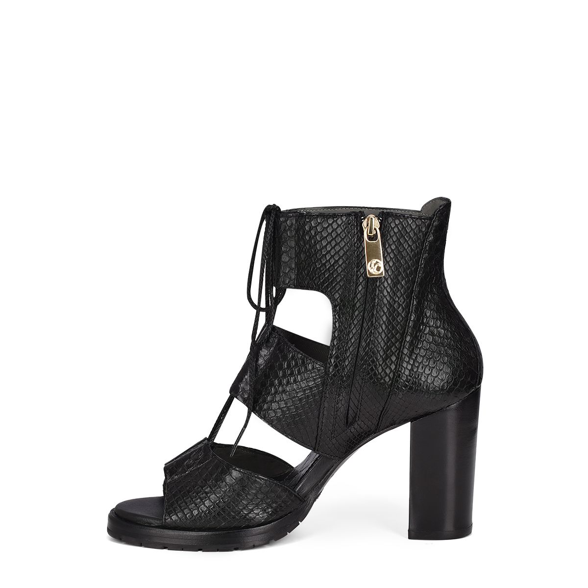 3A3PMPM - Cuadra Black Casual Fashion Phyton Bondage Boots for Women