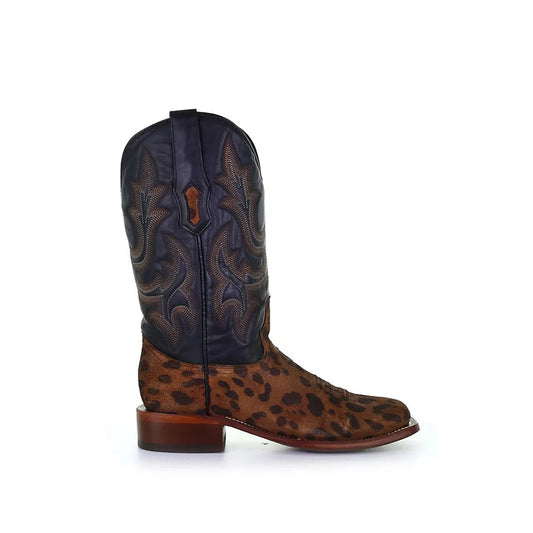 A4144 - Corral camel leopard western roper leather boots for women-Kuet.us