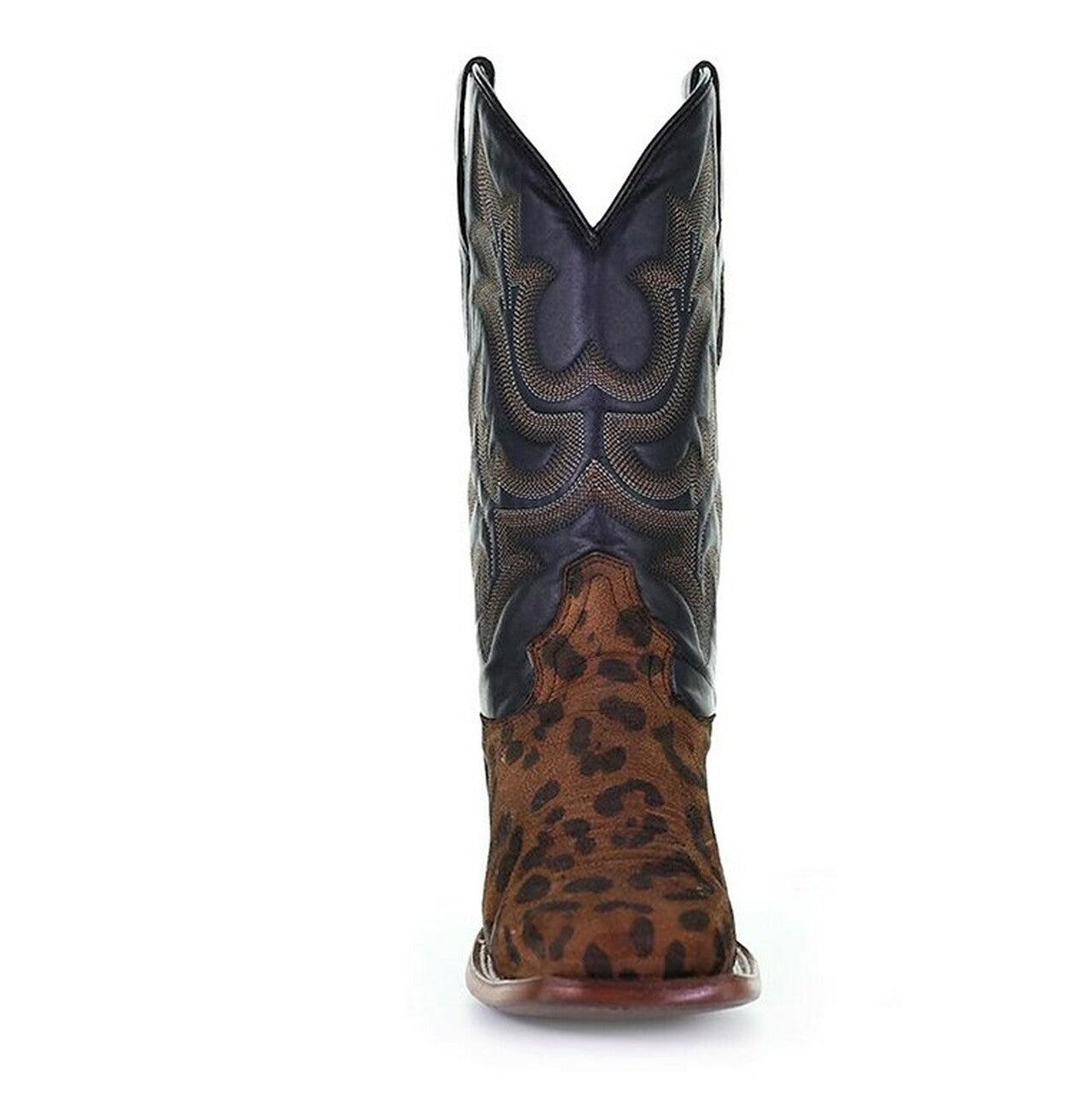 A4144 - Corral camel leopard western roper leather boots for women-Kuet.us