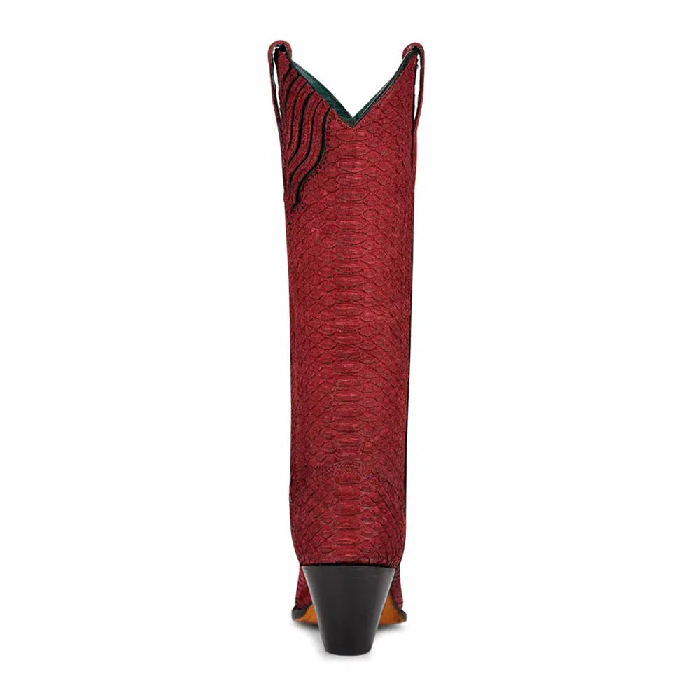 A4194 - Corral red western cowgirl python tall boots for women