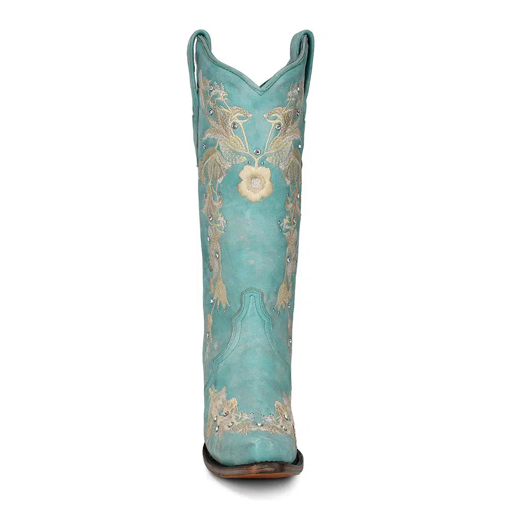 A4239 - Corral turquoise western cowgirl leather boots for women