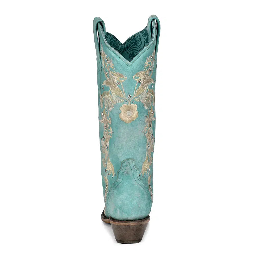 A4239 - Corral turquoise western cowgirl leather boots for women-Kuet.us