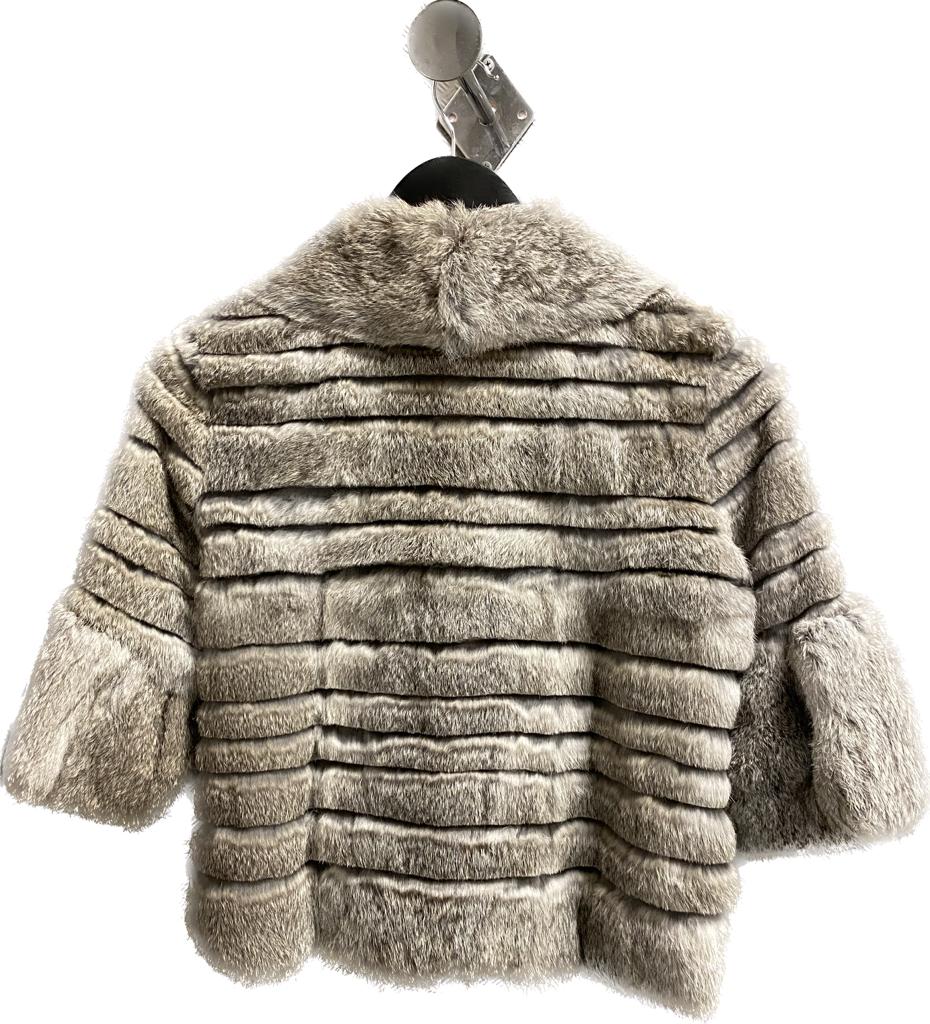 B16R - Baez Gray rabbit jacket with fur-Kuet.us