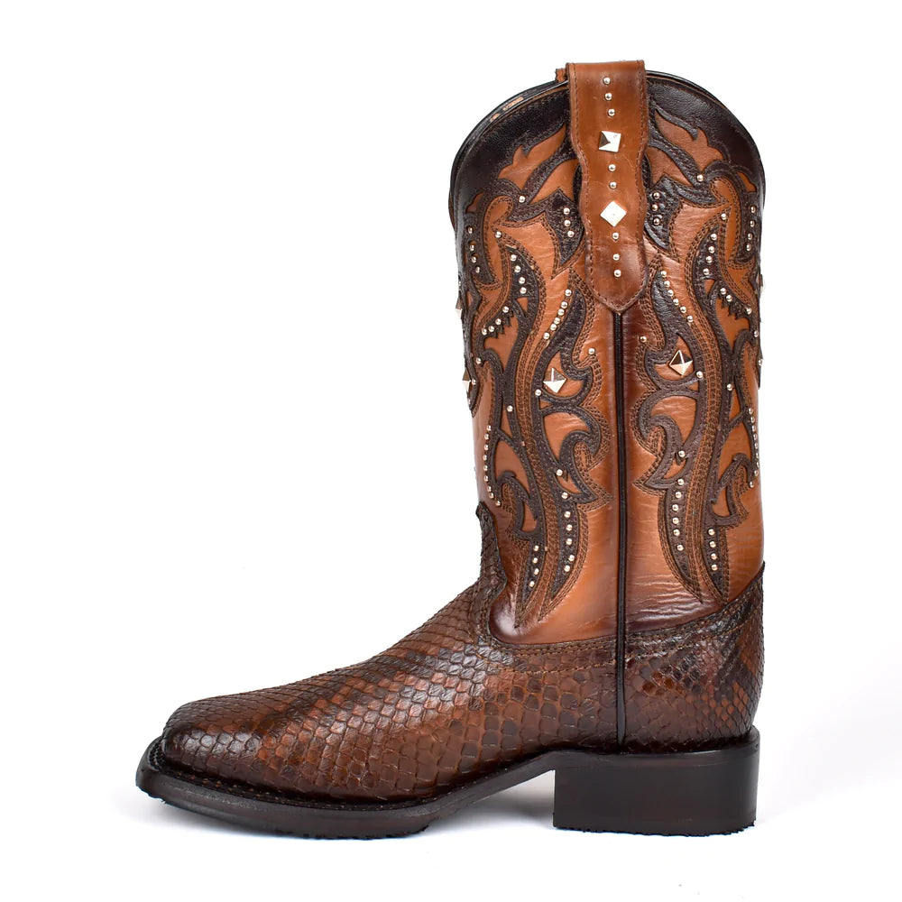 4M04PH - Cuadra vegetable western fashion phyton leather rodeo boot for woman