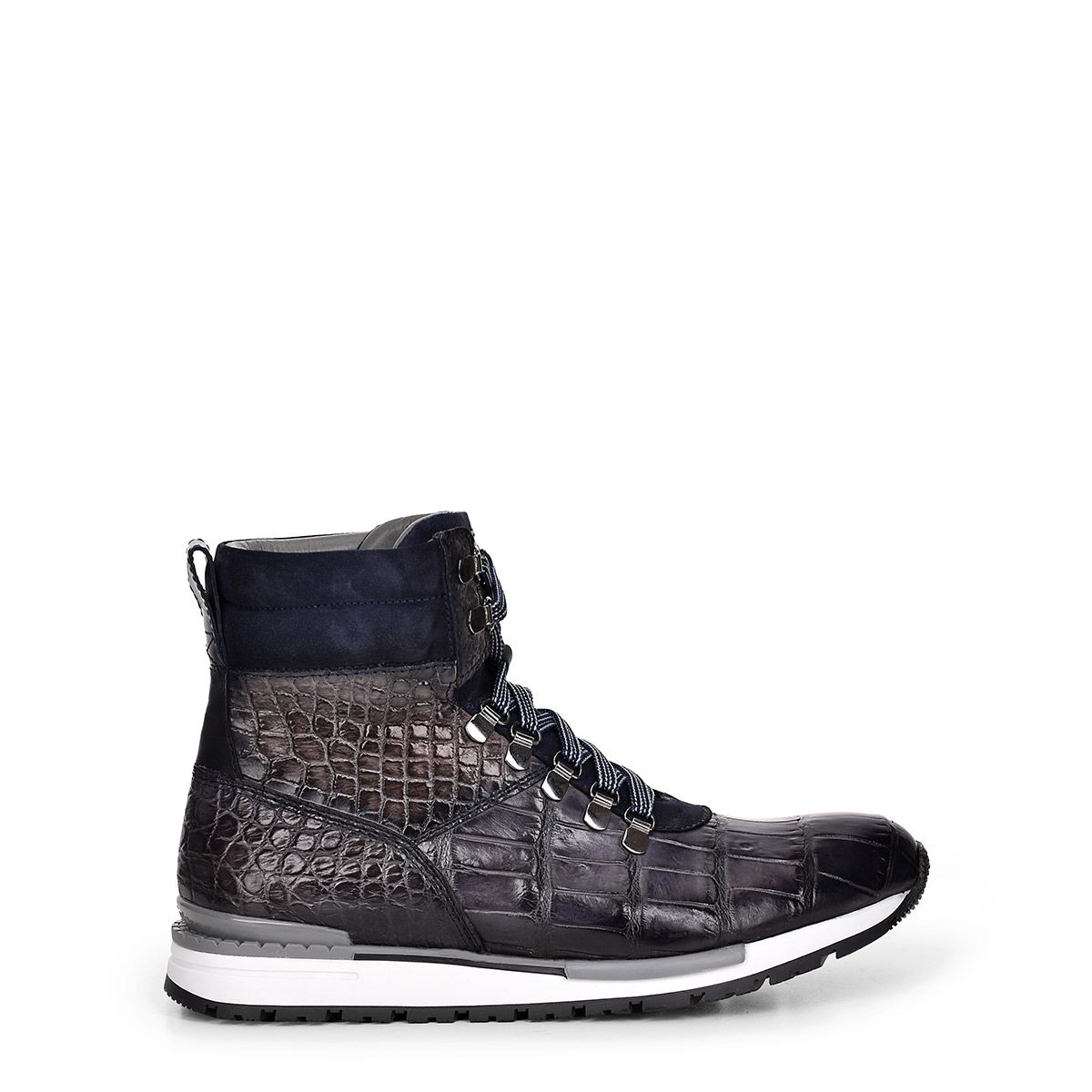 N40LPAZ - Cuadra blue casual fashion alligator leather sneaker boots for men