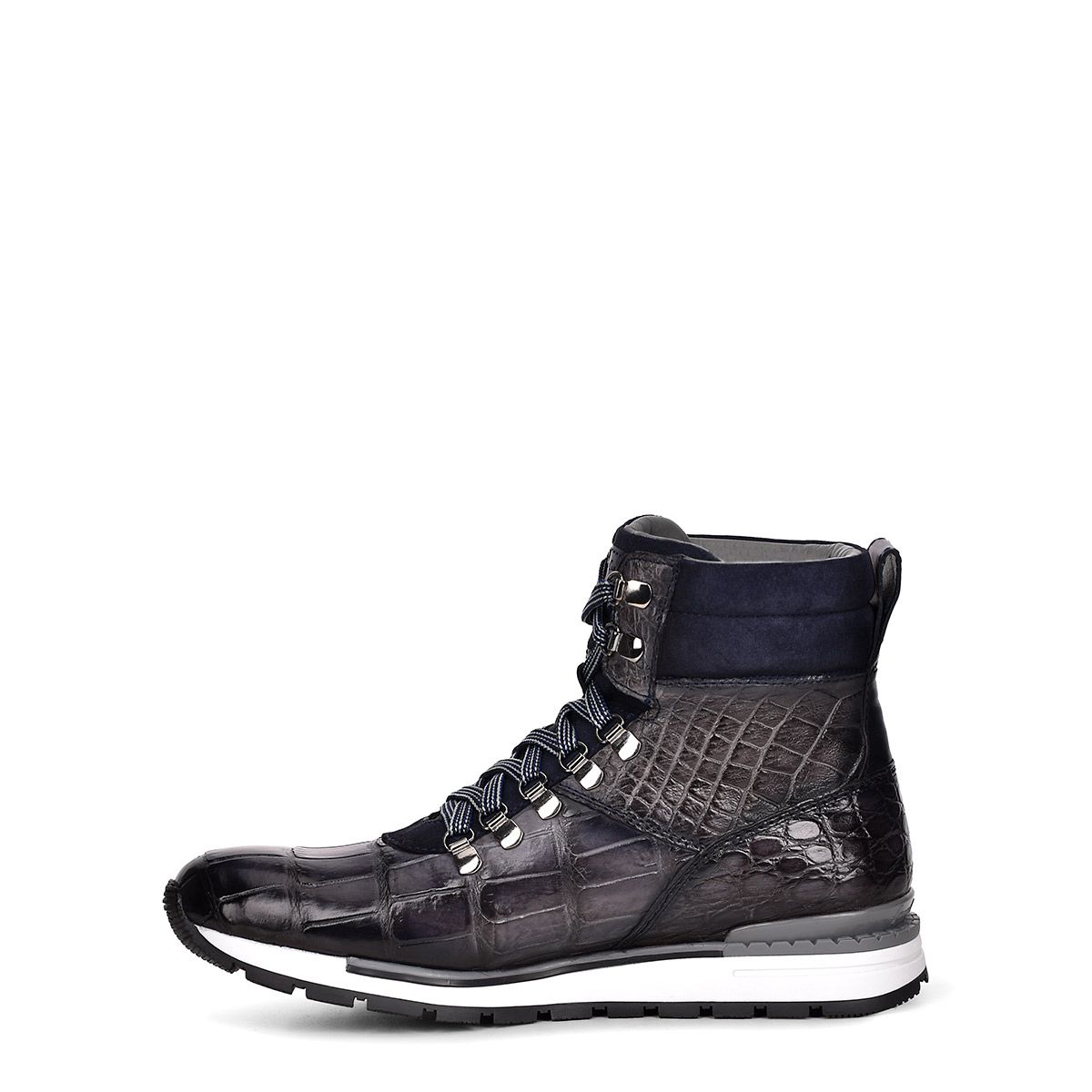 N40LPAZ - Cuadra blue casual fashion alligator leather sneaker boots for men