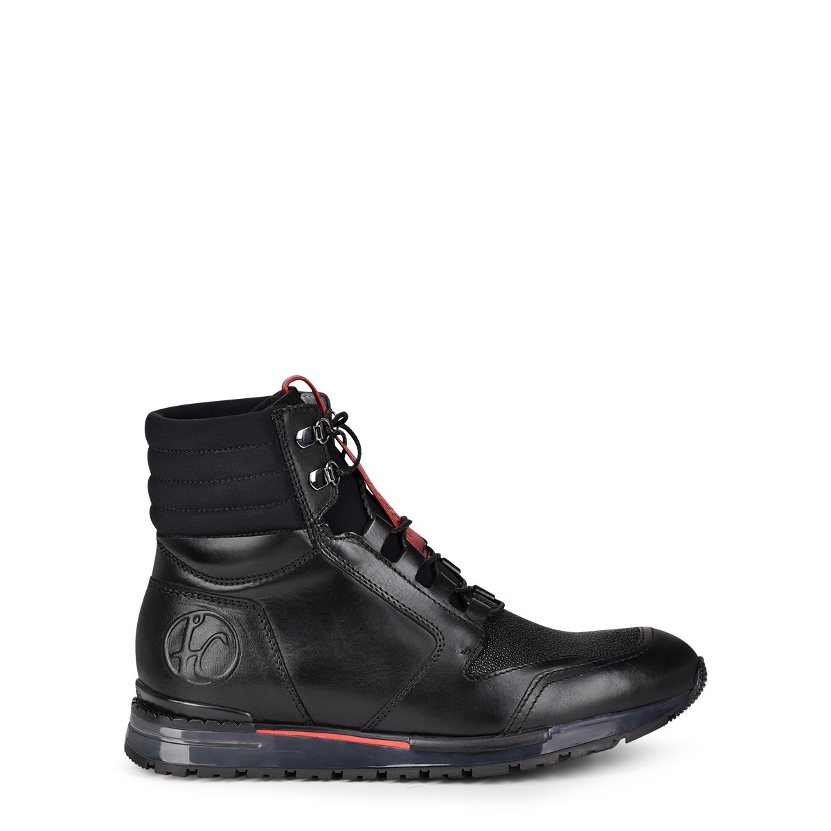 N48MTTS - Cuadra black casual fashion caiman leather sneaker boots for men