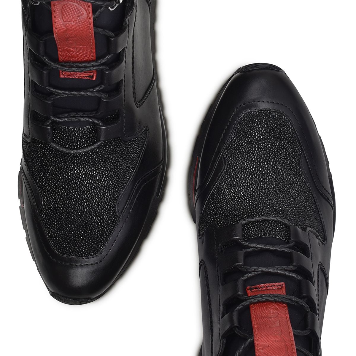 N48MTTS - Cuadra black casual fashion caiman leather sneaker boots for men