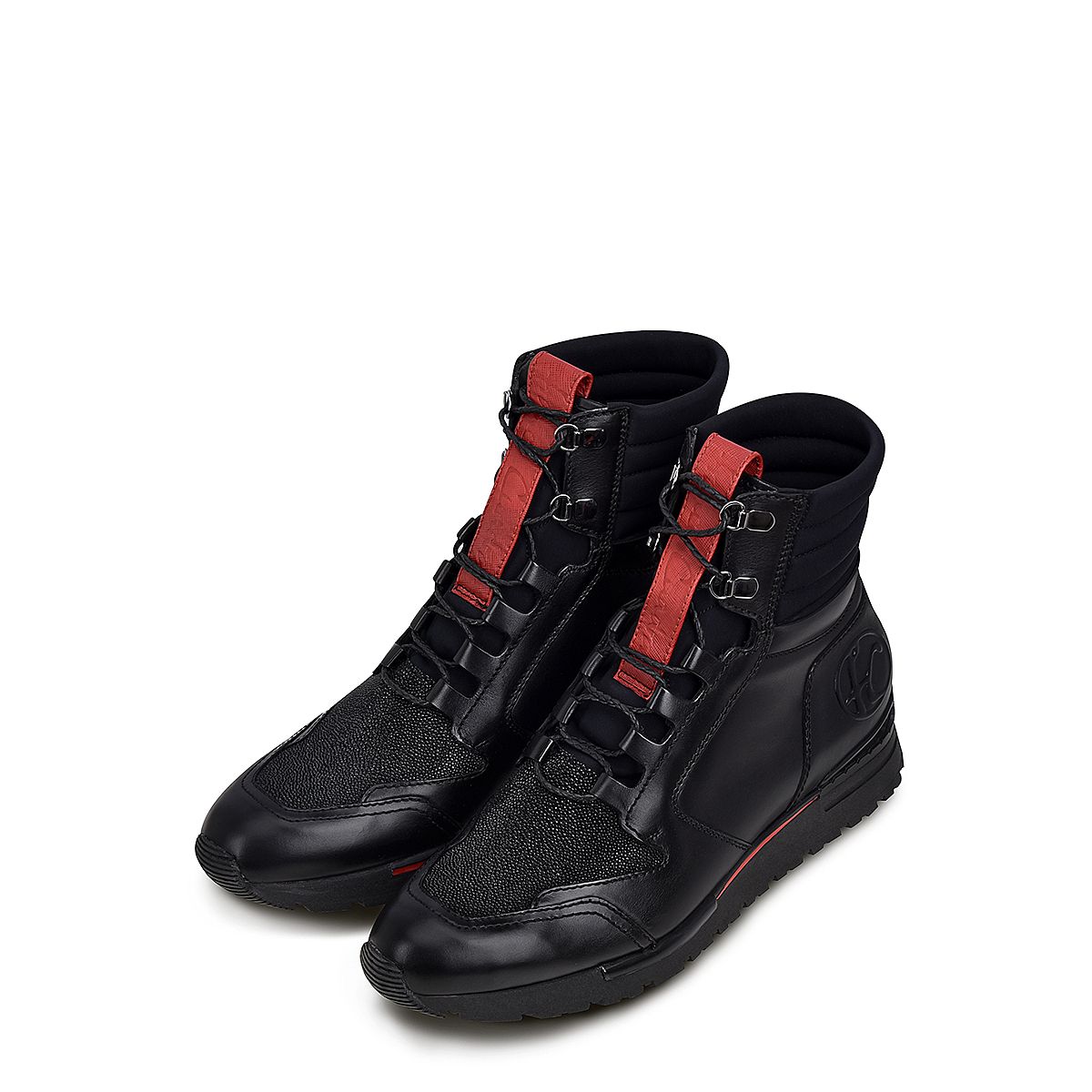 N48MTTS - Cuadra black caiman leather sneaker boots for men