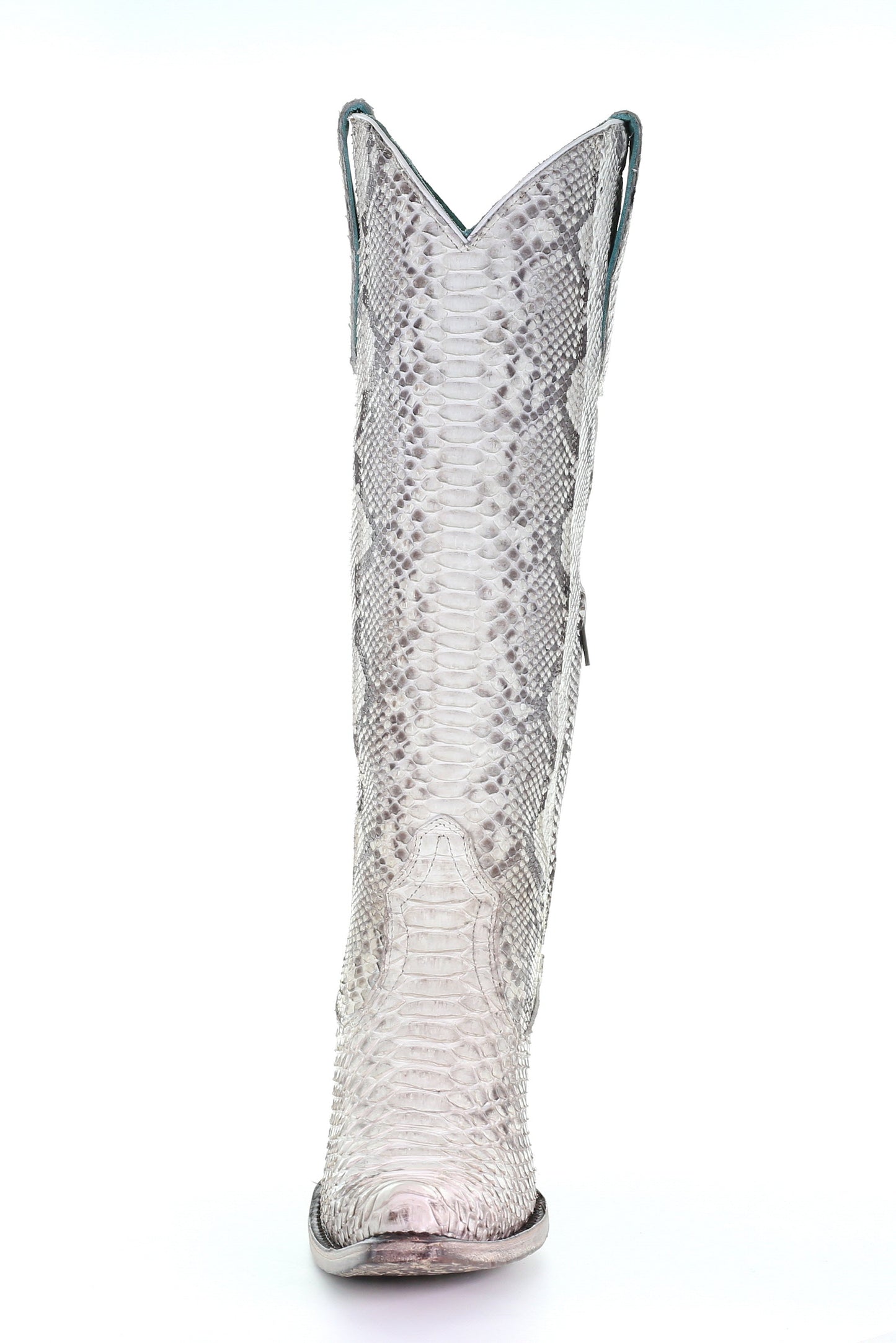 A3789 - Corral white western cowgirl python knee high boots for women-Kuet.us