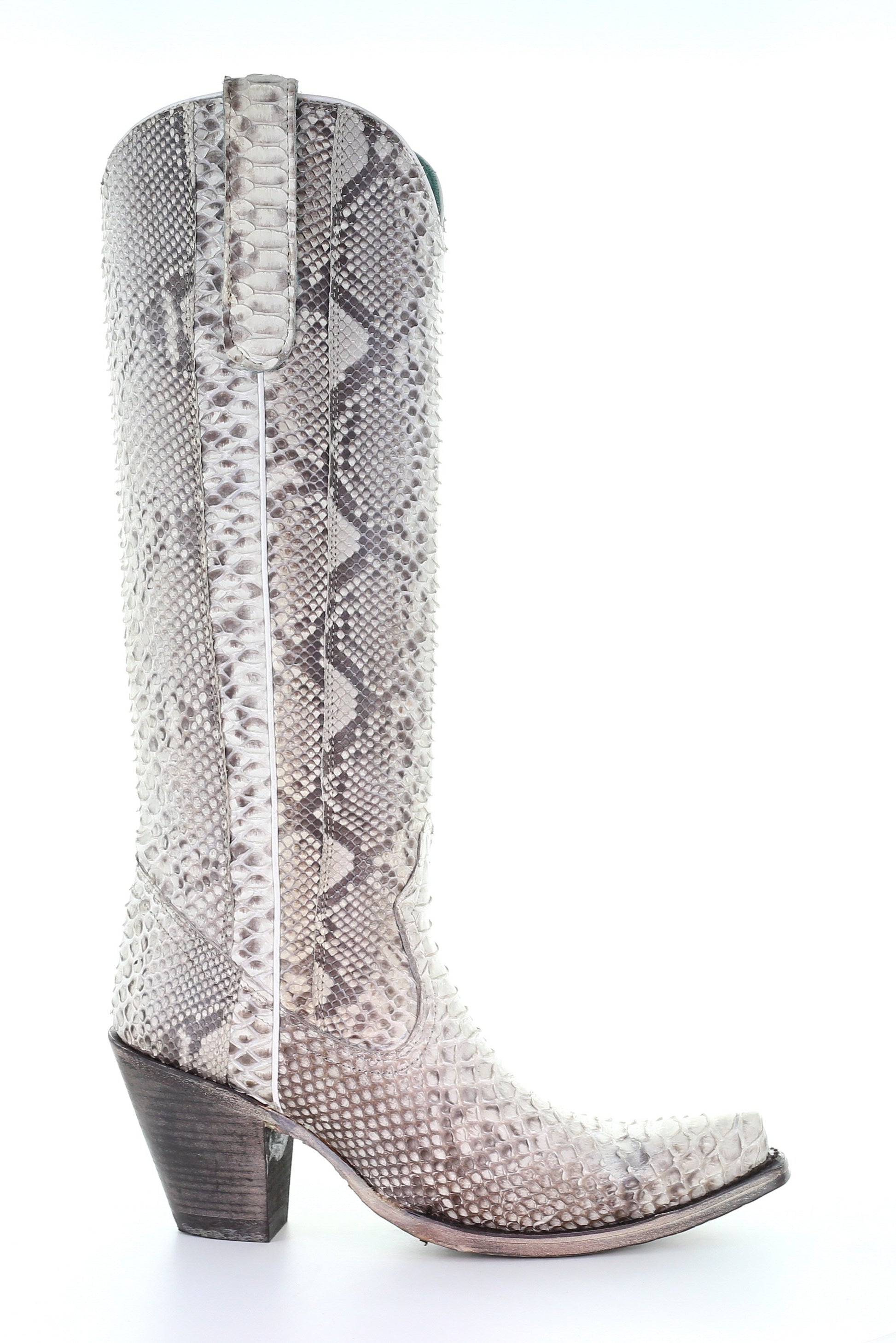 A3789 - Corral white western cowgirl python knee high boots for women-Kuet.us