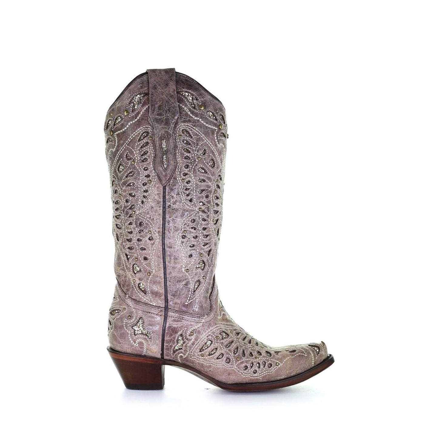 A4088 - Corral brown western cowgirl leather boots for women-BOOTS-kuet