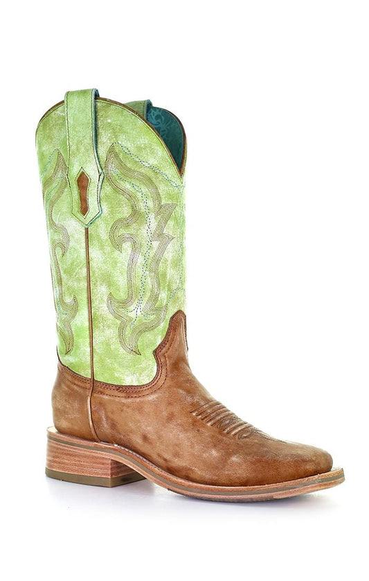 A4102- Corral sand western cowboy leather boots for women-Kuet.us