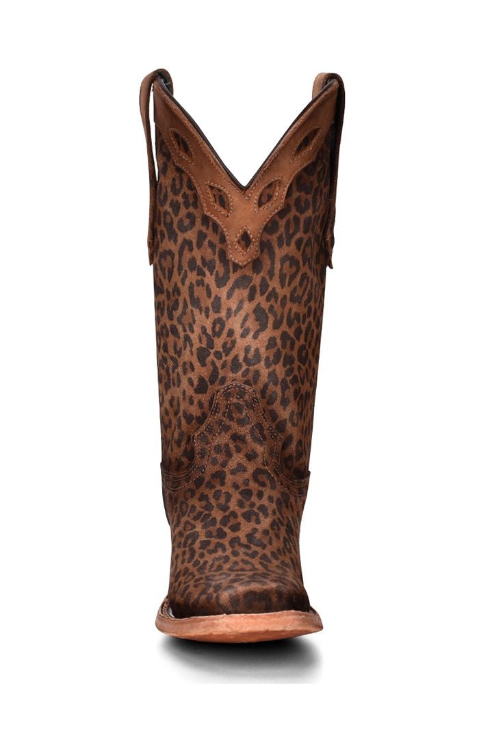 C3788 - Corral sand leopard western roper goatskin boots for women-Kuet.us