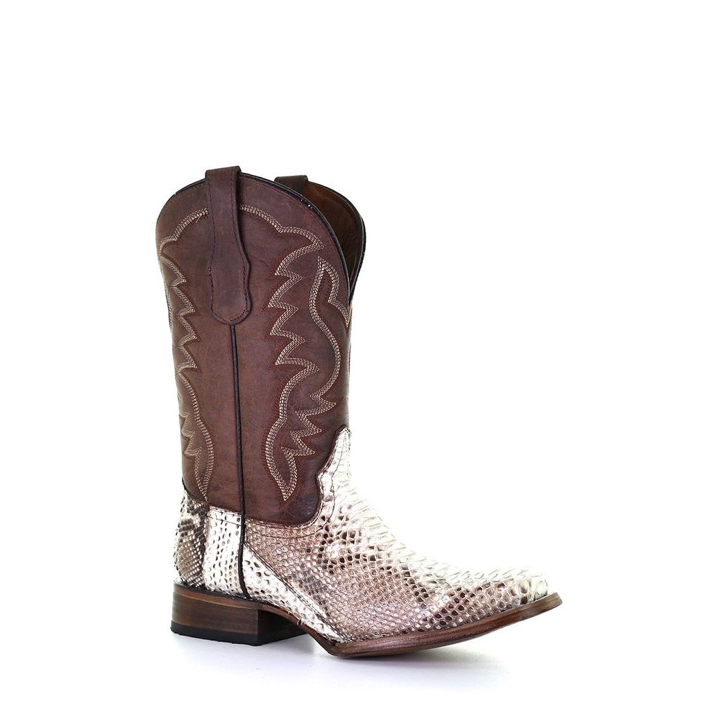 L5740 - Corral natural western roper python boots for men-Kuet