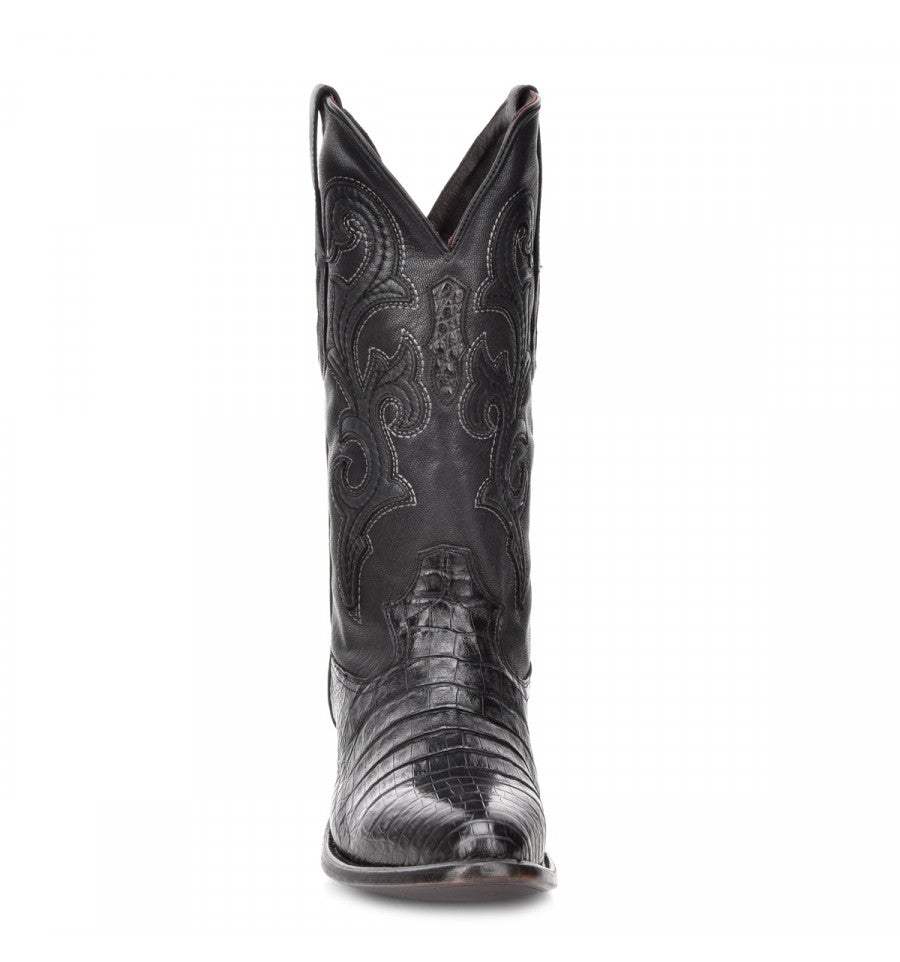 M2131 - Montana black dress cowboy caiman boots for men-Kuet.us