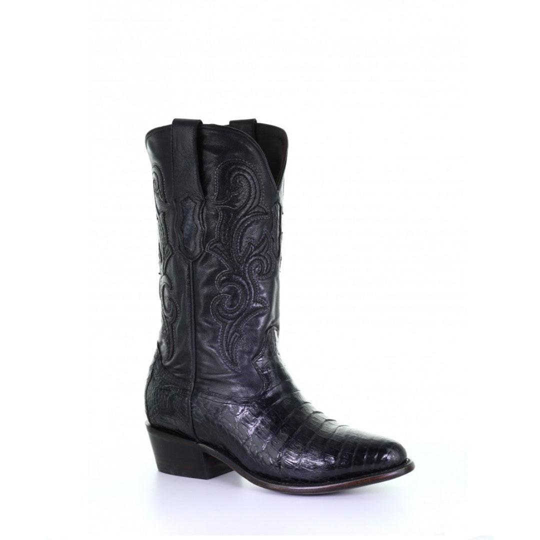 M2131 - Montana black dress cowboy caiman boots for men-Kuet