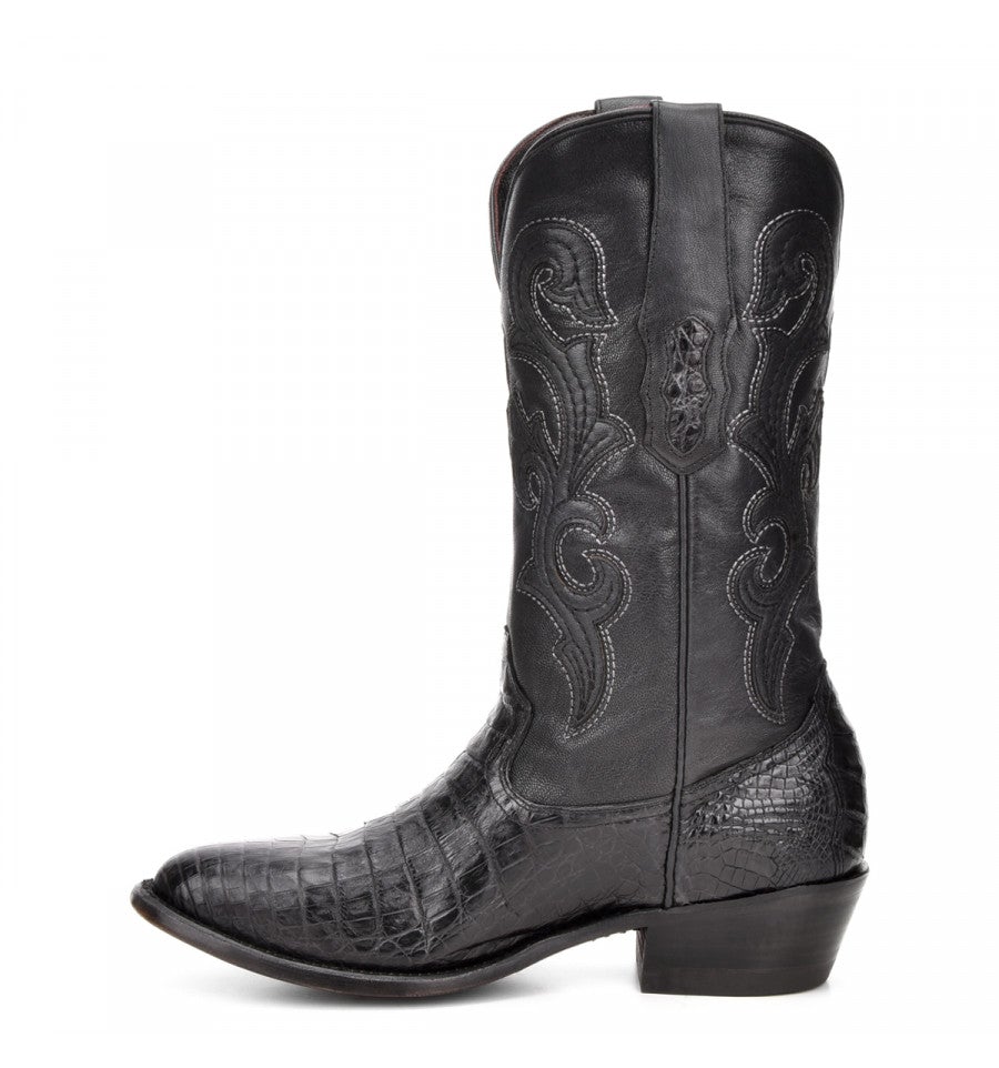 M2131 - Montana black dress cowboy caiman boots for men-Kuet.us
