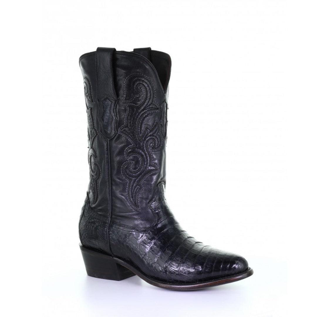M2131 - Montana black dress cowboy caiman boots for men-Kuet