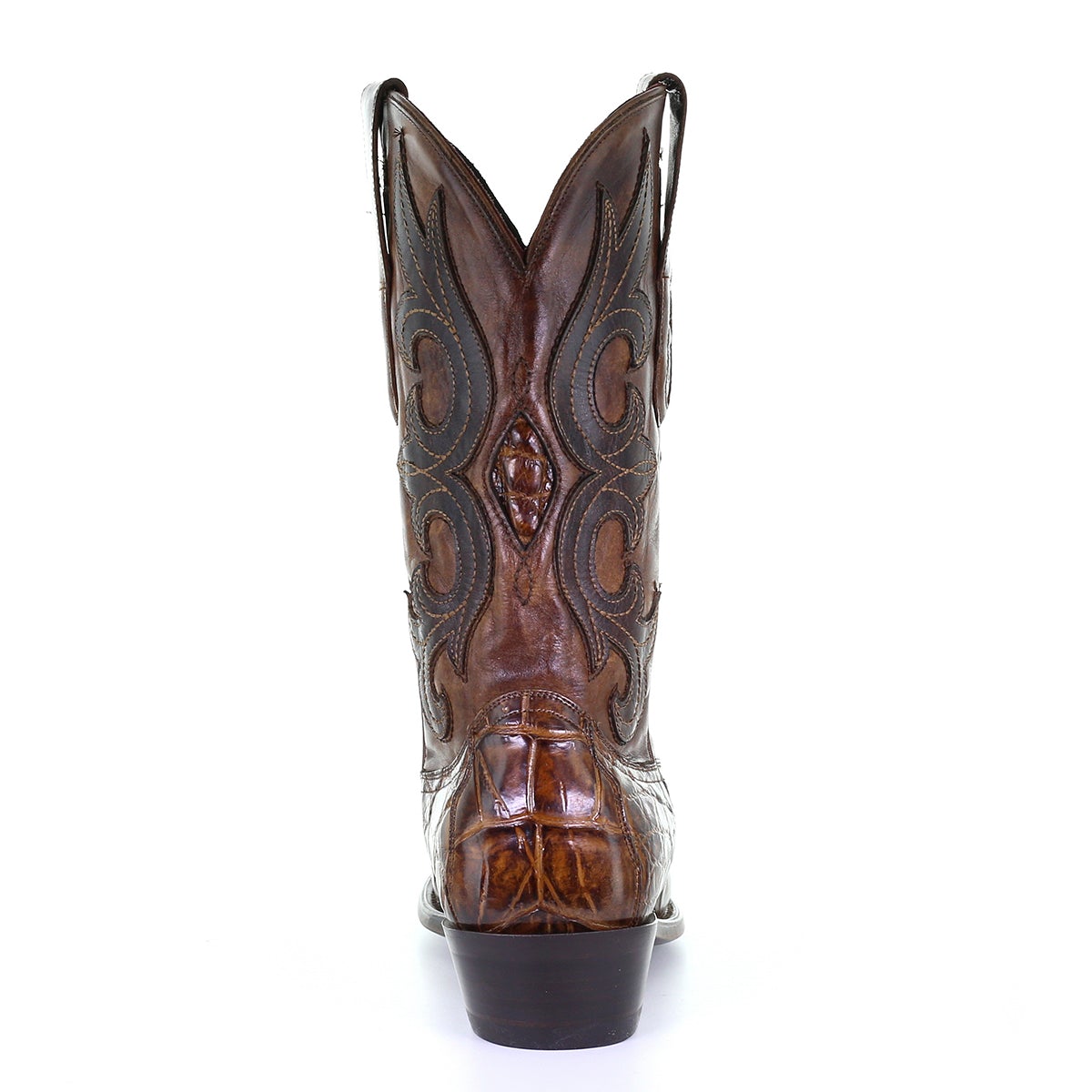 M2133 - Montana brown dress cowboy alligator boots for men-Kuet.us