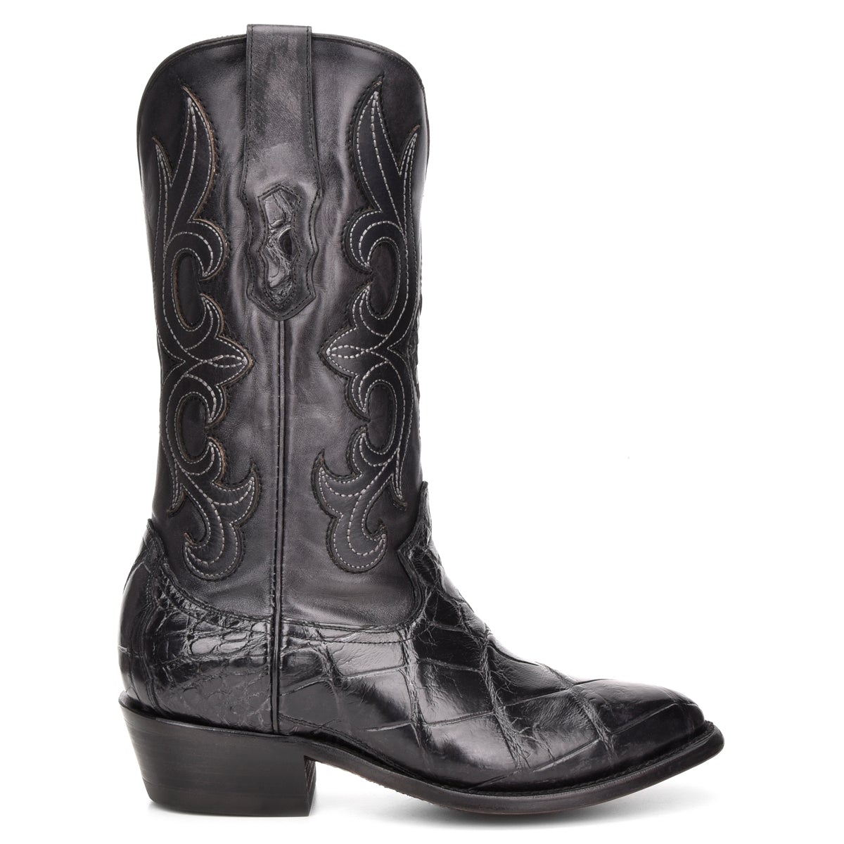 M2135 - Montana black dress cowboy alligator boots for men-Kuet.us