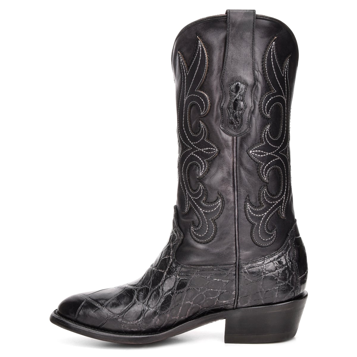 M2135 - Montana black dress cowboy alligator boots for men-Kuet.us