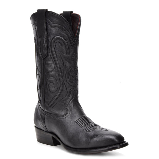 M2136 - Montana black dress cowboy cowhide boots for men-Kuet.us