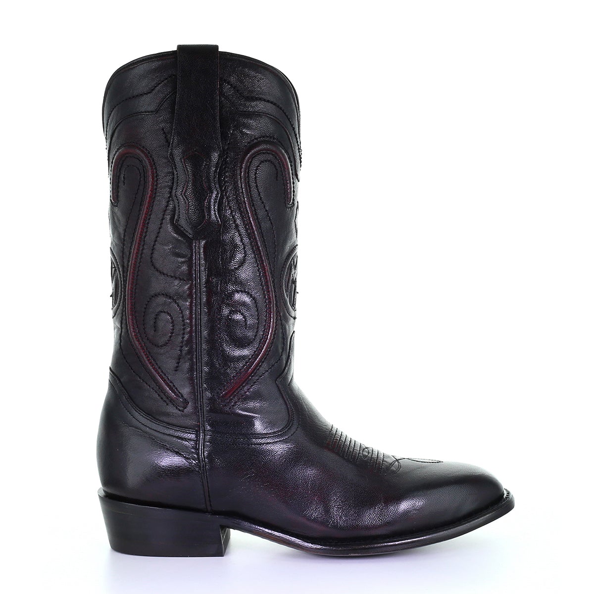 M2137 - Montana black cherry traditional cowboy cowhide leather boots for men-Kuet.us