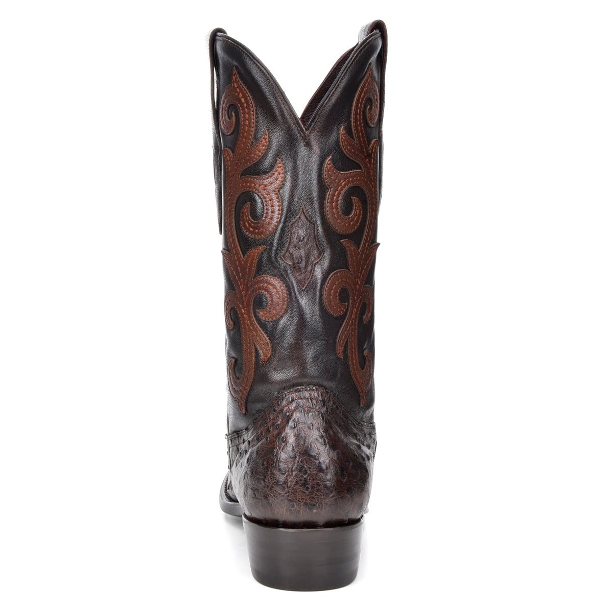 M2141 - Montana brown dress cowboy ostrich boots for men-Kuet.us