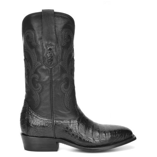 M2145 - Montana black dress cowboy caiman boots for men-Kuet.us