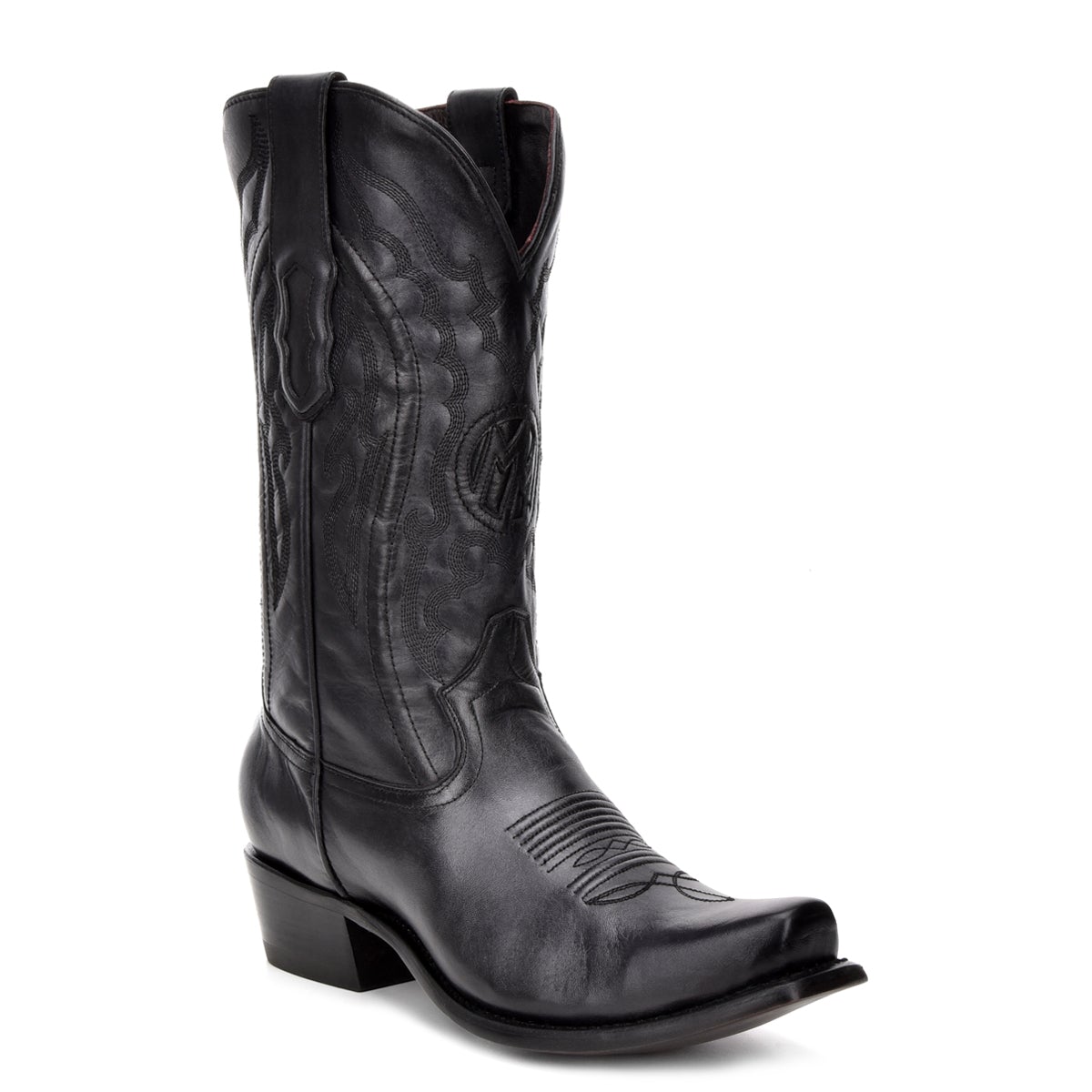 M2154 - Montana black dress cowboy cowhide boots for men-Kuet.us