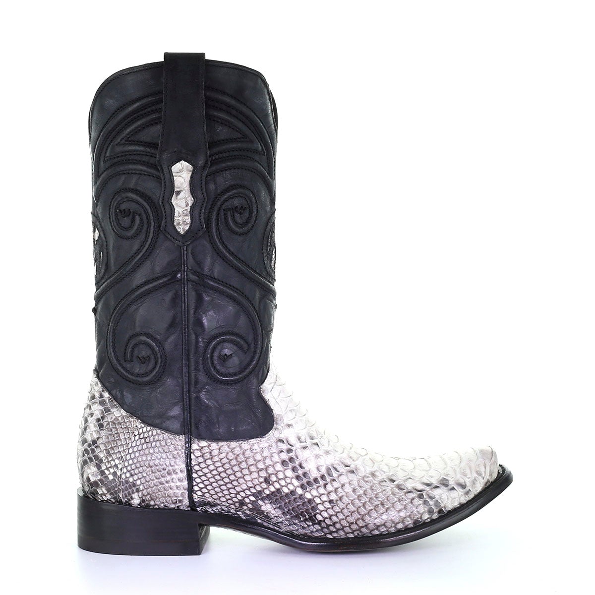 M2163 - Montana white western cowboy python skin boots for men-Kuet.us