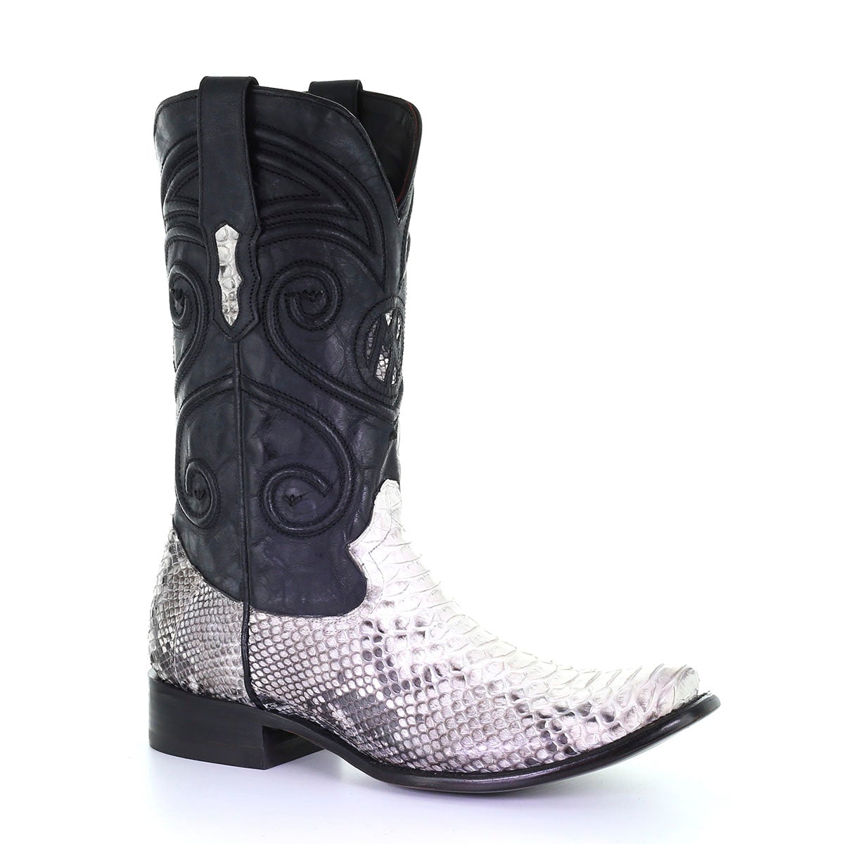 M2163 - Montana white western cowboy python skin boots for men-Kuet.us