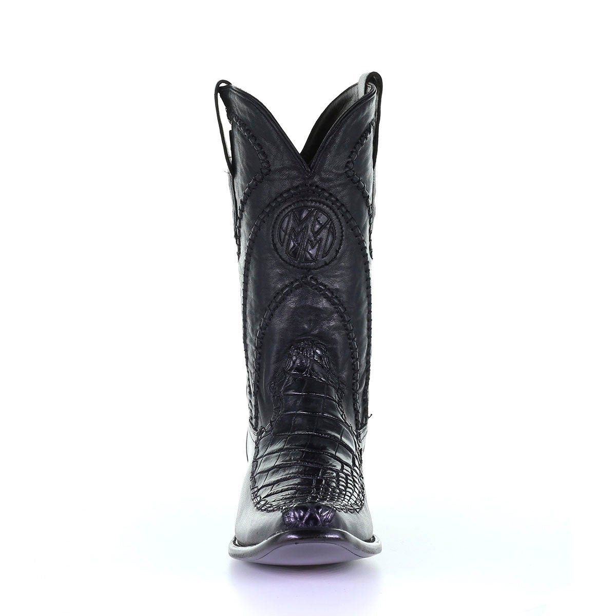 M2169 - Montana black casual cowboy alligator boots for men-Kuet.us