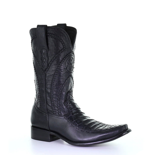 M2169 - Montana black casual cowboy alligator boots for men-Kuet.us