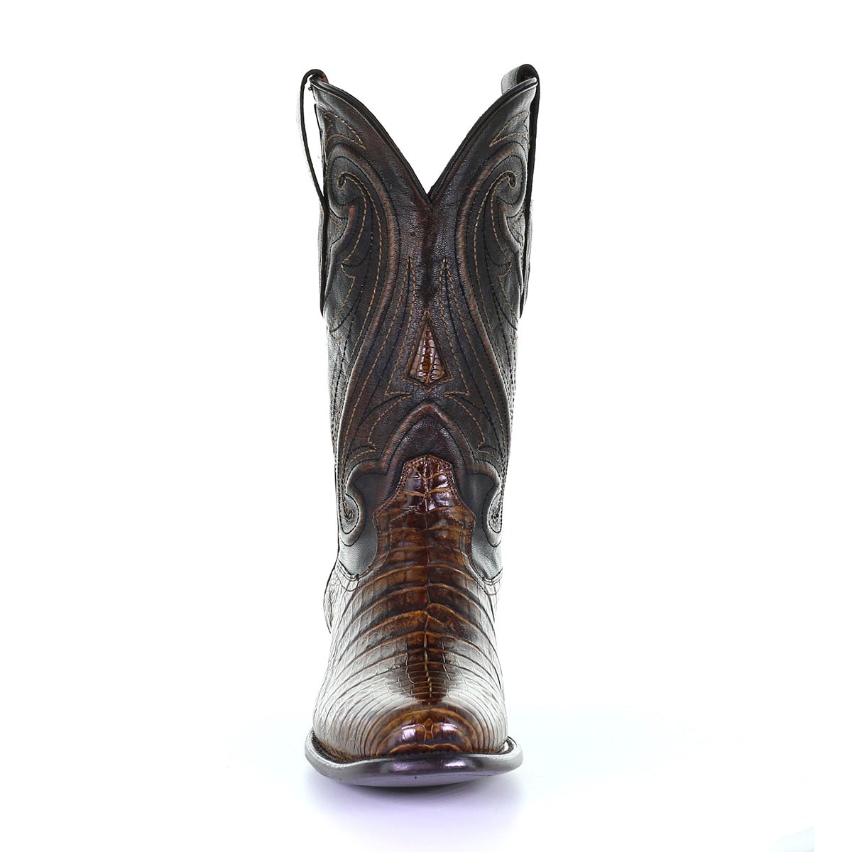 M2182 - Montana brown dress cowboy caiman boots for men-Kuet.us