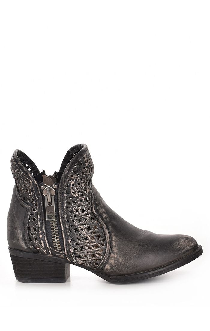 Q0001 - Circle G grey fashion western leather ankle boots for women-Kuet.us
